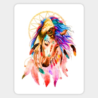 Native Horse With Dreamcatcher Magnet